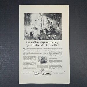 1927 RCA Radiola 26 Portable Radio Vintage Print‎ Ad Camping Battery Powered